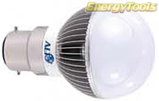 Led kogel B22D bajonet G19 230V 1W koud wit 120Lm 180° Luxeon Rebel - led kogellampen