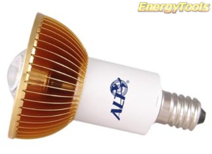MR16 spotje E14 230V 1W Luxeon warmwit 120° led spot 70Lm - led spots