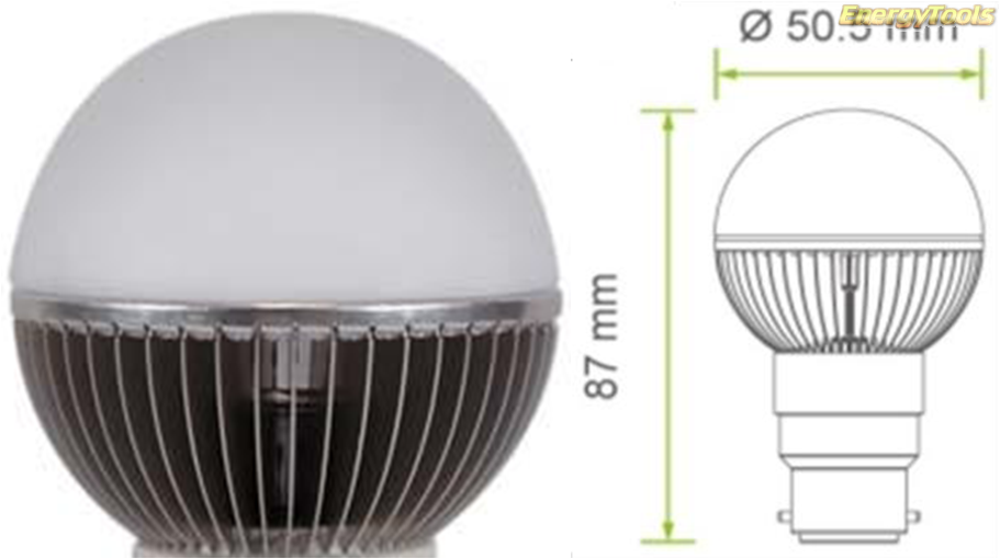 Led kogel B22D bajonet G19 230V 7W neutraal wit 520Lm 180° Luxeon - led kogellampen