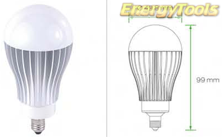 E11 Led groeilamp Peertje A19 230V 6W rood-blauw 180º Lumileds Luxeon