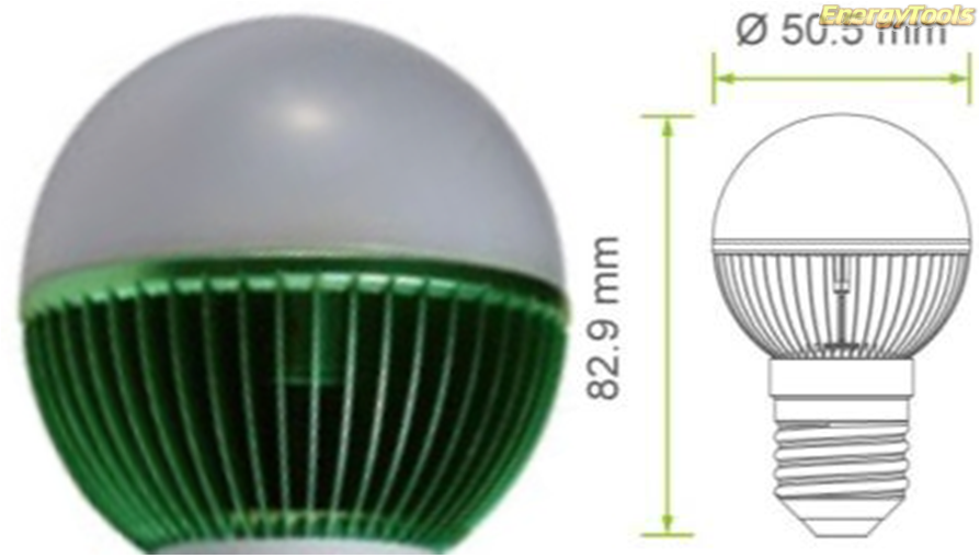 Led kogel E27 G19 230V 3W groen 200Lm 180° Luxeon Rebel - led kogellampen