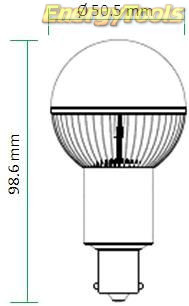 G19 BA15S led kogellamp 12V Cree XT-E 7W koud wit 180° 780Lm