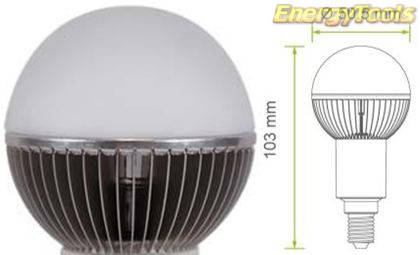 G19 E14 led kogellamp 220V Cree XT-E 7W koud wit 180° 780Lm
