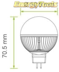 G19 GU5.3 led kogellamp 12V Cree XT-E 7W koud wit 180° 780Lm